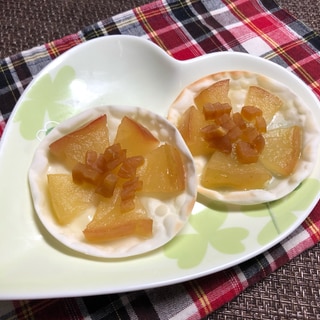 餃子の皮で簡単！りんごとほしいものピザ